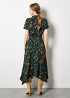 Sarasa Floral Shirt Midi Dress, Green, large
