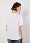 Embroidered Heart Cotton T-Shirt, White, large