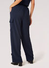 Textured Pinstripe Cargo Trousers, Navy, large