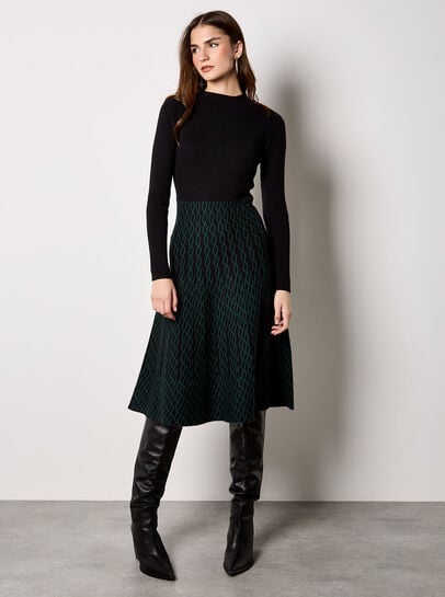 Diamond Link Knitted Midi Dress