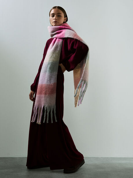 Pastel Check Colour Block Scarf