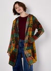 Colourful Check Hooded Coatigan, Rust, large