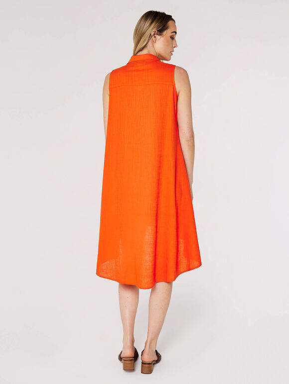 High-low-hemd-minikleid, orange, größe l