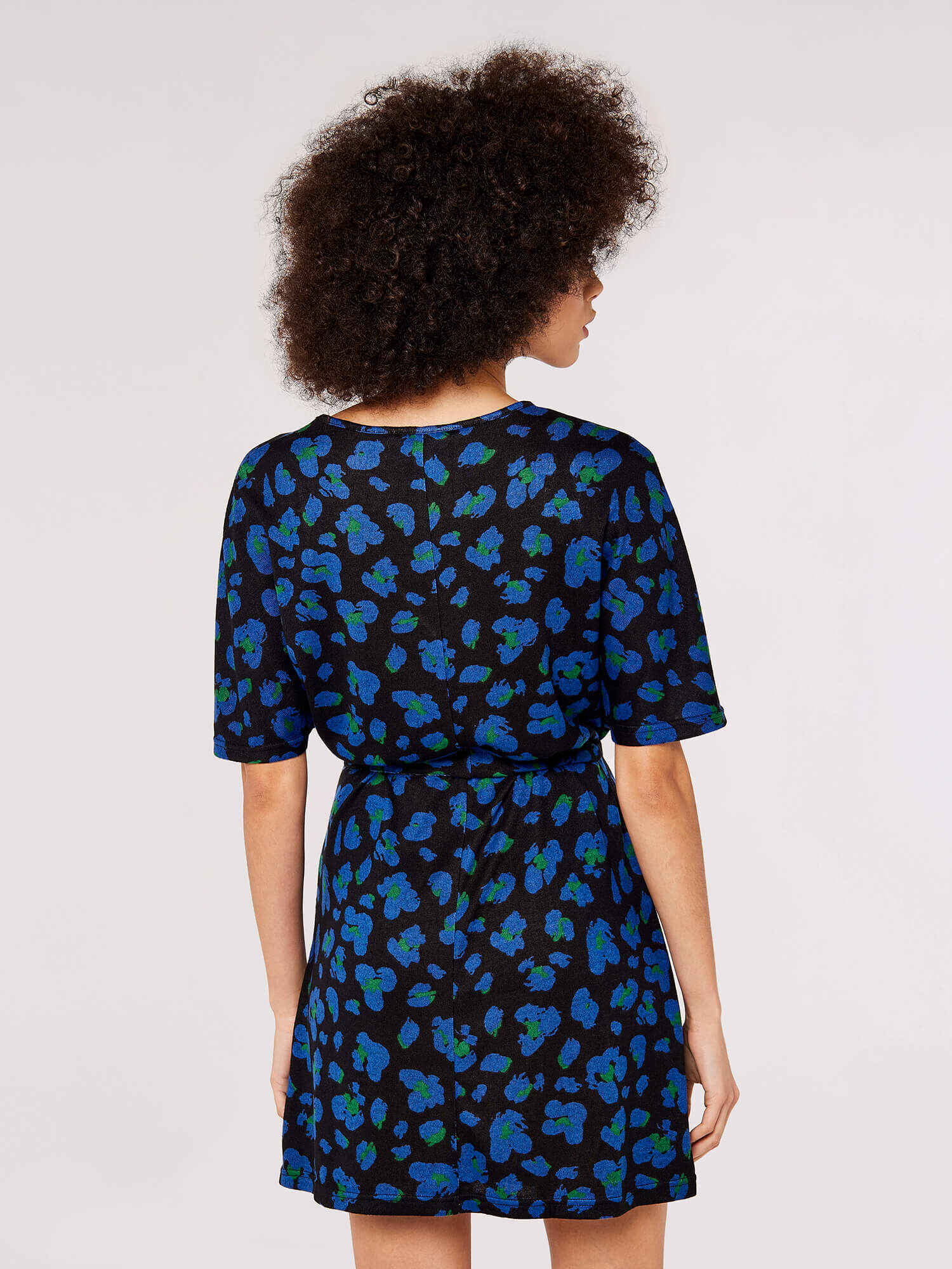 Animal Print Mini Dress Apricot Clothing