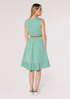 Striped Woven Mini Dress, Green, large