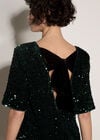 Sequin Embellished Mini Dress, Green, large