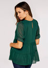 Recycled Crinkle Tiered Top, Green, large