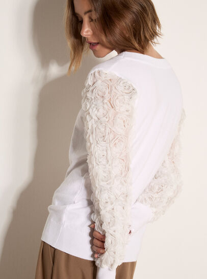 Rose Sleeve Knitted Jumper