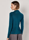Ruched Stretch Top, Teal, large
