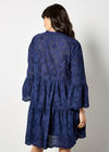 Broderie Anglaise Tiered Mini Dress, Navy, large
