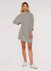 Boucle Jersey Mini Cocoon Dress, Khaki, large