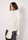 Chunky Knit Roll Neck Jumper, Cream, large