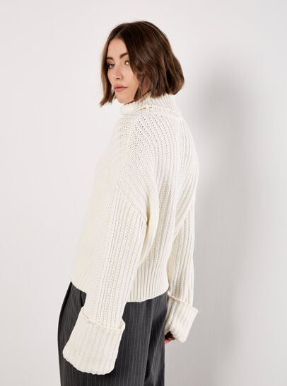 Chunky Knit Roll Neck Jumper
