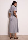 Stripe Structured Shirt Midaxi Dress, White, large