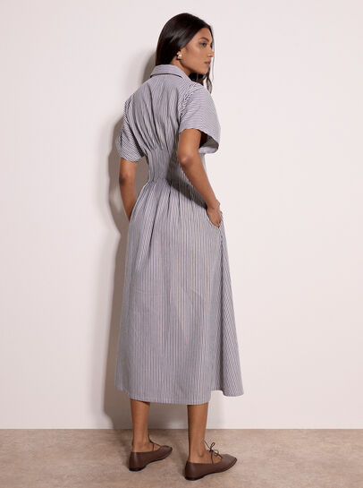 Stripe Structured Shirt Midaxi Dress