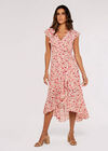 Floral Ruffle Midi Dress, Pink, large