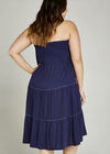 Pom Pom Trim 2in1 Dress +, Navy, large