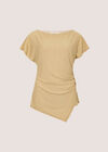 Sparkle Side Ruched Jersey Top, Yellow, large