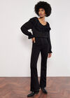 Ruffle Collar Blouse, Black, large