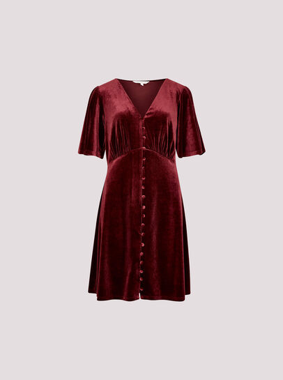 Velvet Button-Down Mini Dress
