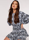 Ikat Mini Dress, Navy, large