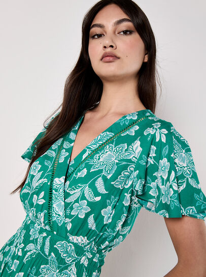 Sarasa Floral Wrap Mini Dress