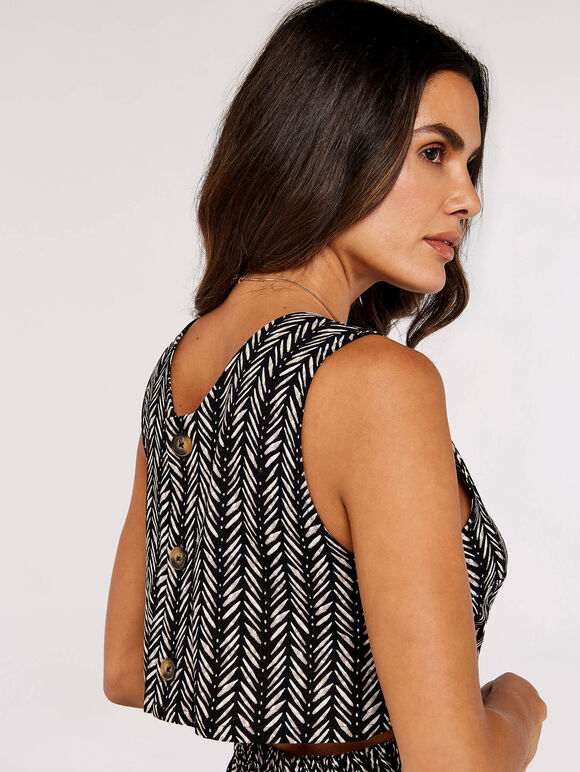 Batik Chevron Jumpsuit, Black, large