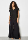 Crochet Insert T-Shirt, Black, large