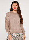 Mock Neck Jumper, Stone, large