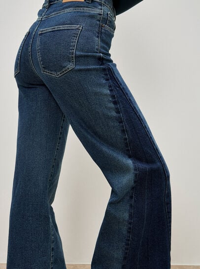 Zia Side Panel Wide Leg Jeans
