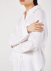 Textured Cotton Oversized Shirt, White, large