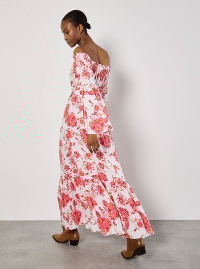 Floral Bardot Maxi Dress