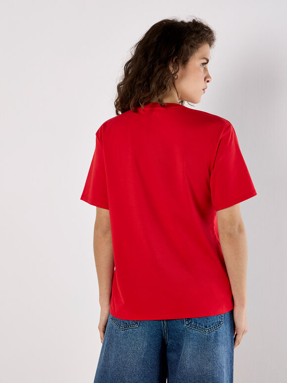 Modal Jersey Basic T-Shirt, Red, large