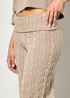 Twisted Cable Knit Wide Leg Trousers, Stone, large