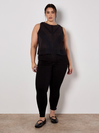 Cotton Lace Bow Top