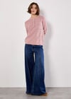 Soft Pointelle Knit Jumper, Pink, large