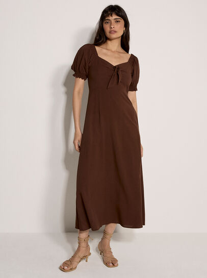 Tie Detail Milkmaid Midaxi Dress
