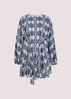 Ikat Mini Dress, Navy, large