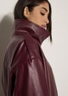 Oversized Faux Leather Jacket, Plum, large