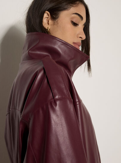 Oversized Faux Leather Jacket