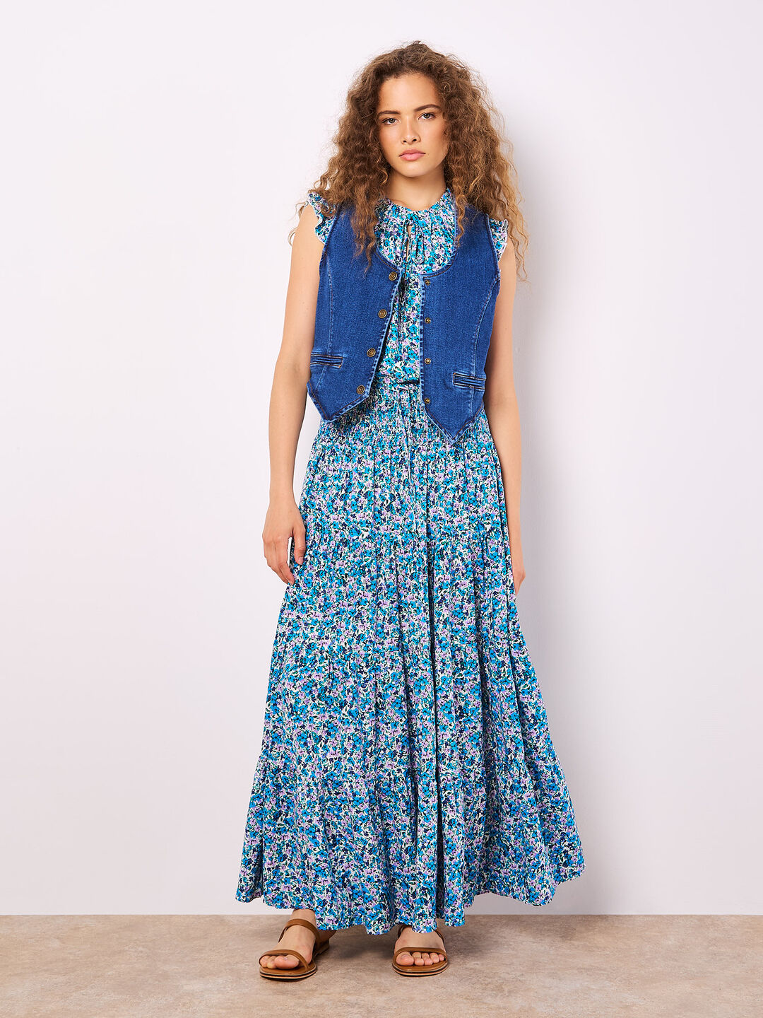 Ditsy Floral Tiered Maxi Skirt