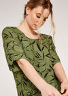 Bamboo Leaf Print Top, Khaki, large