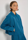 Soft Tailored Cropped Jacket, Teal, large