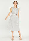 Polka Dot Midi Shirt Dress, Cream, large