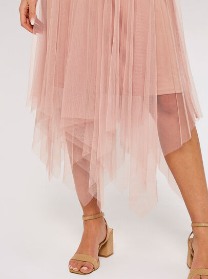 Tulle Hanky Midi Skirt