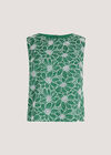 Floral Lace Embroidered Cotton Top, Green, large