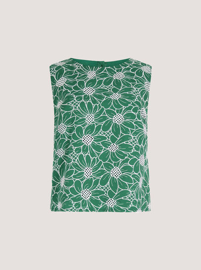 Floral Lace Embroidered Shell Top