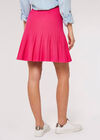  Pleated Knitted Mini Skirt, Fuchsia, large