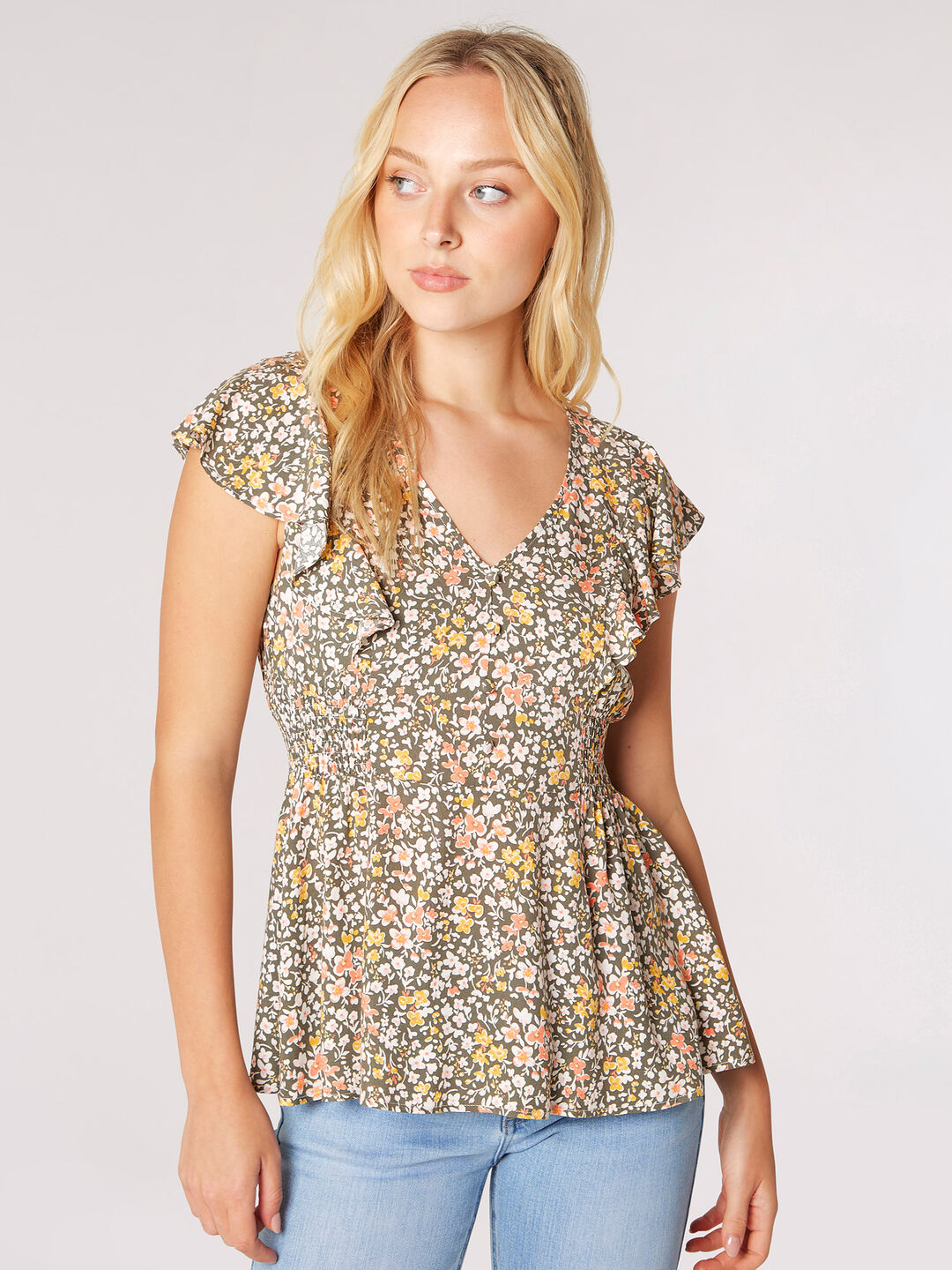 Floral Peplum Hem Top
