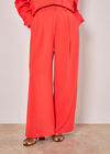 Soft Tailored Wide Leg Trousers, Red, large